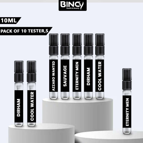 10 Perfumes Samples 10ML of Your Choice - Explorer Range - Bincy.pk