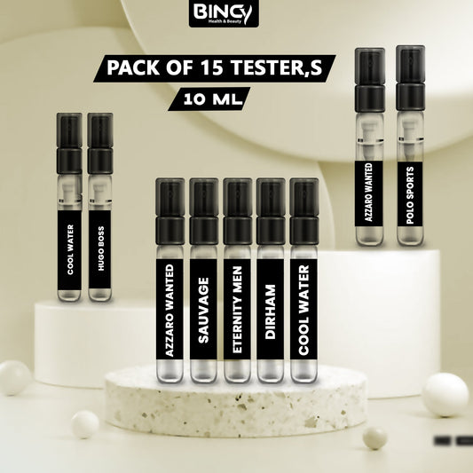 15 Perfumes Samples 10ML of Your Choice - Explorer Range - Bincy.pk