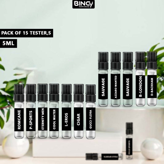 15 Perfumes Samples 5ML of Your Choice - Explorer Range - Bincy.pk