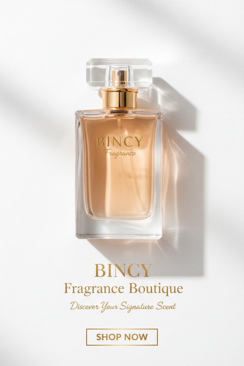bincy perfume  realstic mobile banner