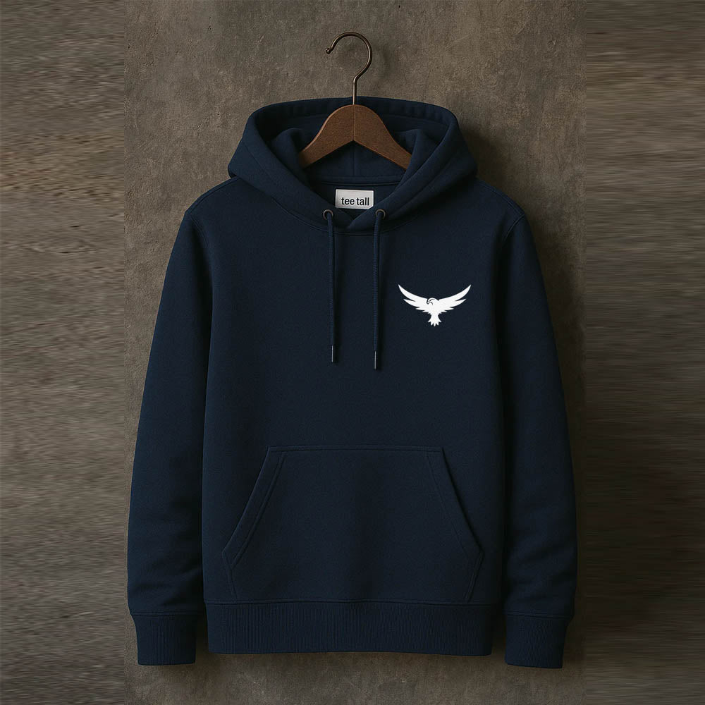 Export Branded Pullover Hoodie Navy Blue Color